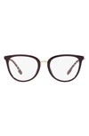 Burberry Katie 51mm Cat Eye Optical Glasses In Bordeaux