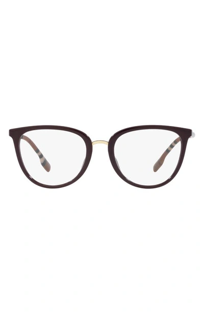 Burberry Katie 51mm Cat Eye Optical Glasses In Bordeaux