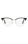 Burberry Sophia 52mm Square Optical Glasses In Light Gold/ Black