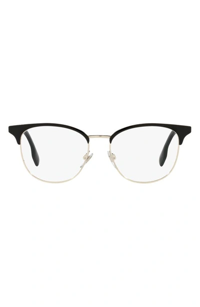 Burberry Sophia 52mm Square Optical Glasses In Light Gold/ Black