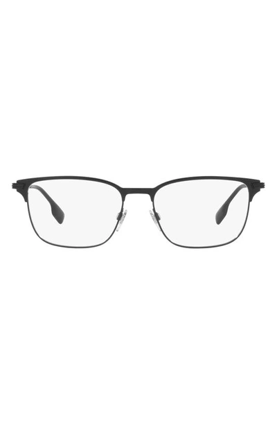 Burberry Malcolm 57mm Rectangular Optical Glasses In Black