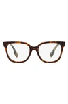 Burberry Evelyn 52mm Square Optical Glasses In Dark Havana