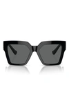 Versace 54mm Rectangular Sunglasses In Black