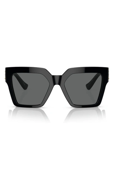 Versace 54mm Rectangular Sunglasses In Black