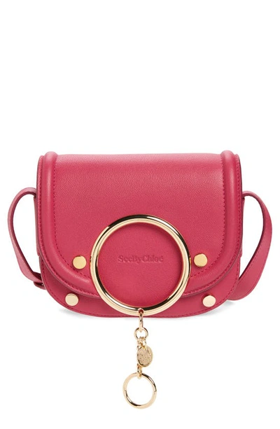 See By Chloé Small Mara Leather Crossbody Bag In Magnetic Pink
