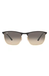 Ray Ban 57mm Gradient Square Sunglasses In Black