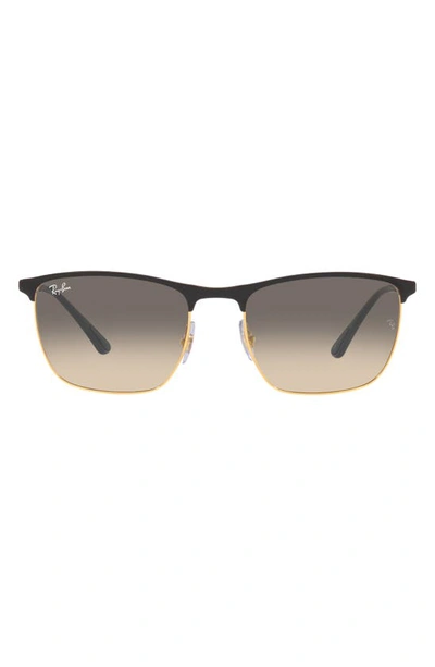 Ray Ban 57mm Gradient Square Sunglasses In Black