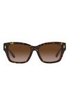 Tory Burch 53mm Gradient Rectangular Sunglasses In Dark Tort