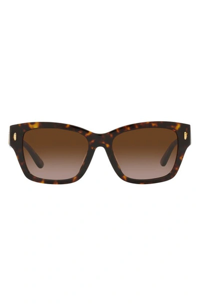 Tory Burch 53mm Gradient Rectangular Sunglasses In Dark Tort