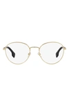 Versace 53mm Round Optical Glasses In Gold