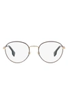 Versace 53mm Round Optical Glasses In Matte Black