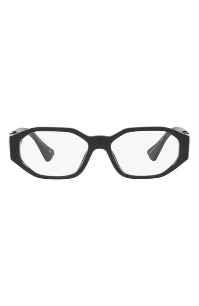Versace 56mm Irregular Optical Glasses In Black