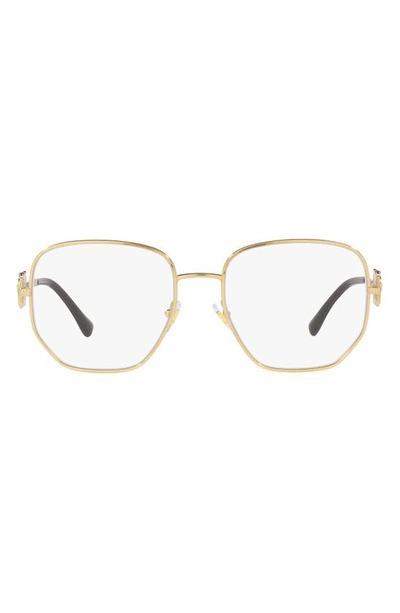 Versace 54mm Irregular Square Optical Glasses In Gold