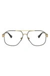 Versace 57mm Pilot Optical Glasses In Black Gold