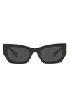 Miu Miu 53mm Rectangular Sunglasses In Black