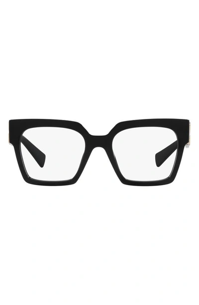 Miu Miu 52mm Square Optical Glasses In Black