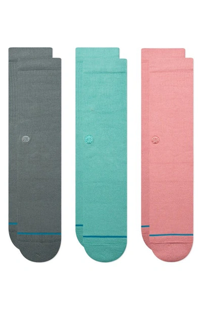Stance 3 Pack Icon Socks In Green & Pink