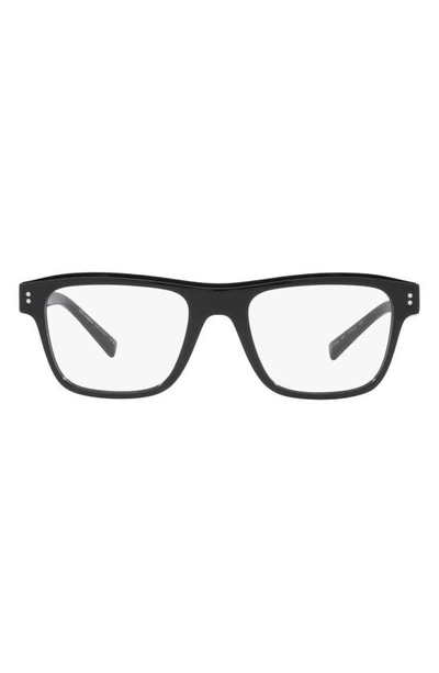 Dolce & Gabbana 53mm Square Optical Glasses In Shiny Black