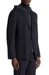 ZEGNA ZEGNA TROFEO WOOL & CASHMERE SPORT COAT WITH REMOVABLE HOODED DICKEY