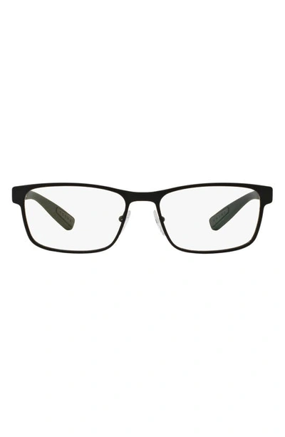 Prada 55mm Rectangular Optical Glasses In Rubber Black