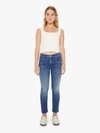 MOTHER PETITES THE LIL' MID RISE DAZZLER ANKLE NOTHING BETWEEN US JEANS