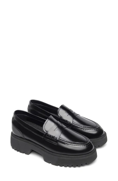 Nerogiardini Leather Chunky Penny Loafers In Black