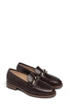 Nerogiardini Leather Chain Slip-on Loafers In Dark Brown