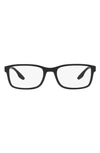 Prada 55mm Pillow Optical Glasses In Black