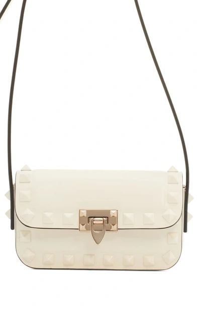 Valentino Garavani Mini Rockstud23 Leather Crossbody Bag In 098 Ivory