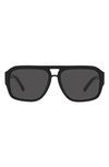 Dolce & Gabbana Dolce&gabbana 58mm Pilot Sunglasses In Black