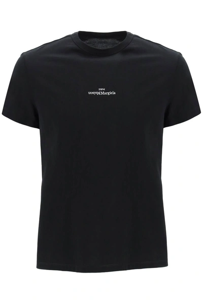 Maison Margiela Embroidered Logo T-shirt In Black
