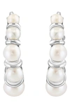 Effy Sterling Silver 2.5-4mm Freshwater Pearl Hoop Earrings In Silver/ Pearl