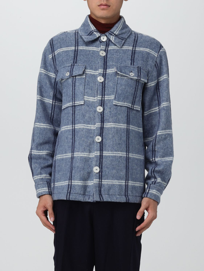 Family First Check Flannel Overshirt In Light Blue
