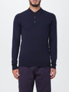 John Smedley Mens Midnight Belper Knitted Polo Jumper In Blue