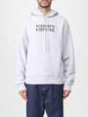 Maison Kitsuné Cotton Sweatshirt With Logo And Embroidery In Grey