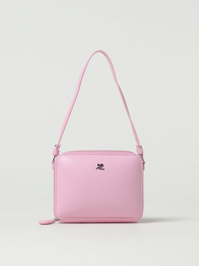 Courrèges Cloud Leather Handbag In Pink