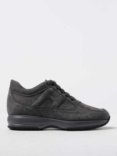 Hogan Interactive Sneakers In Nubuck In Brown