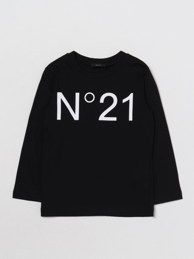 N°21 Kids' Cotton T-shirt In Black
