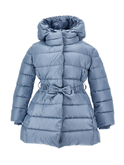 Monnalisa Genuine Down Polyester Coat In Bluestone