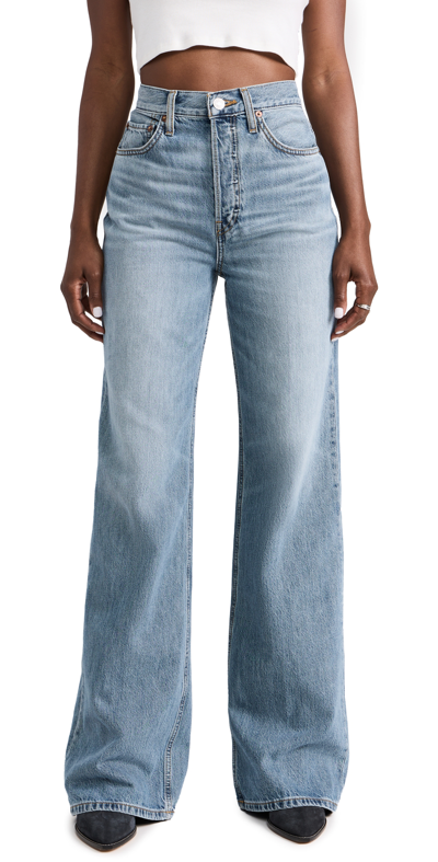Re/done 70s Ultra High Rise Wide Leg Jeans In Sunfaded Flow