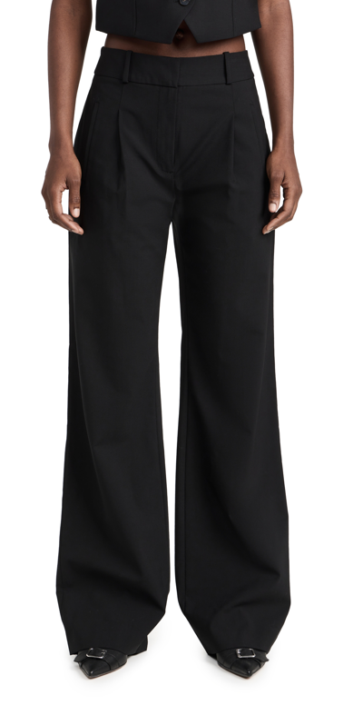 Veronica Beard Ollie Pleated Wide-leg Pants In Black