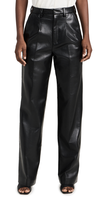 Anine Bing Carmen Recycled Leather Pants In Black Recycled Leather
