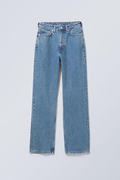Weekday Rowe Extra High Straight Jeans In Blue