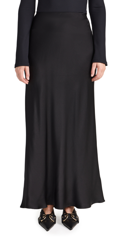 ANINE BING BAR SILK MAXI SKIRT BLACK