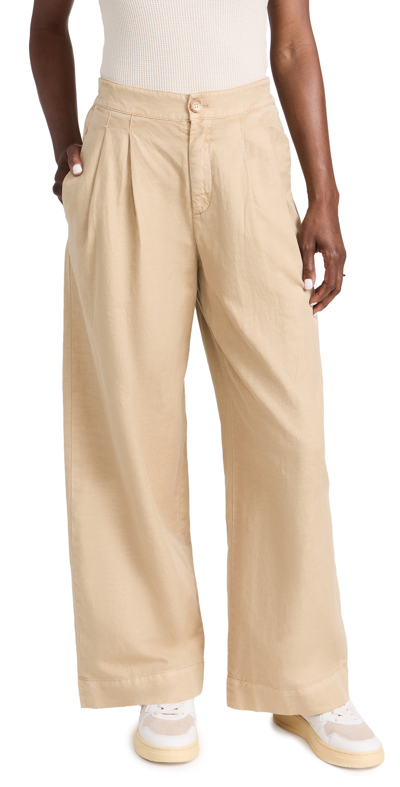 Faherty Cotton Canvas Trousers In Safari