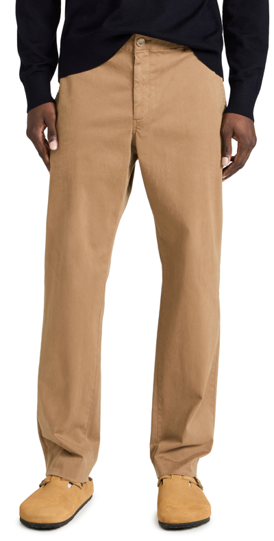 Vince Sueded Twill Garment Dye Pants Washed Dark Taupe Sand S In Wash Dark