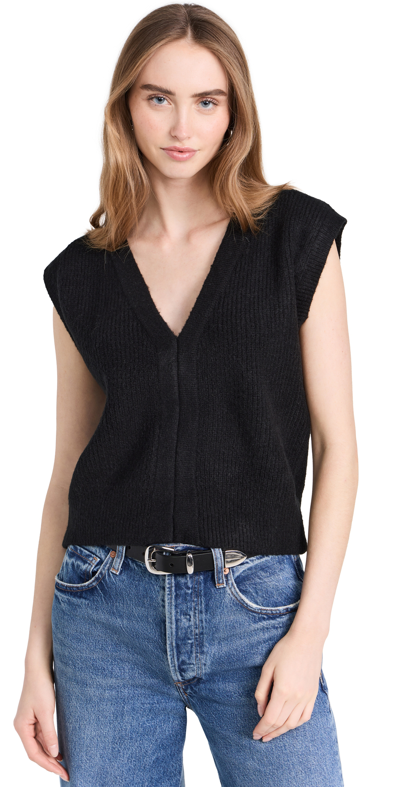 English Factory Fitted Sweater Vest In Black