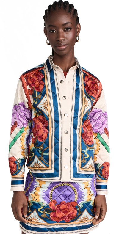 La Doublej Edie Quilted Floral Print Top Jacket In Foulard Liberty (piazzato)