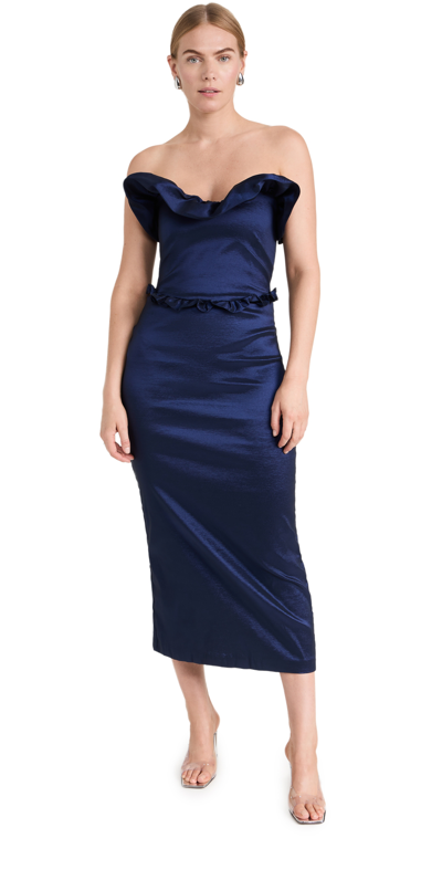 Kika Vargas Helga Dress In Navy