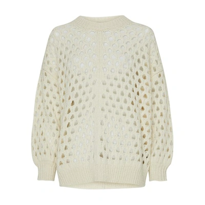 Isabel Marant Wool Jumper With Balloon Sleeves And Crew Neck In Multicolor